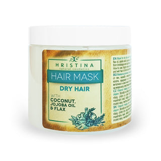 Маска за суха коса с лен, кокосово масло и жожоба, 200 ml