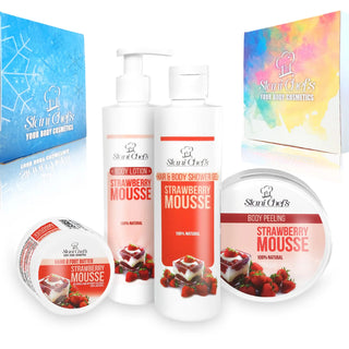 Set cadou „Mousse de căpșuni”, 850 ml
