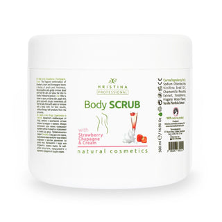 Scrub de corp Capsuni, Sampanie si Crema, 500 ml