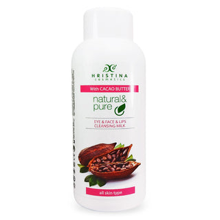 Lapte de toaleta pentru ochi, fata si buze cu unt de cacao, 150 ml