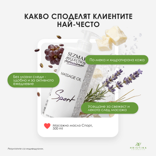 Масажно масло Спорт, 500 ml