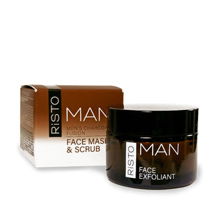RISTO Mask and exfoliant for men 2 in 1 with activated charcoal, 50ml