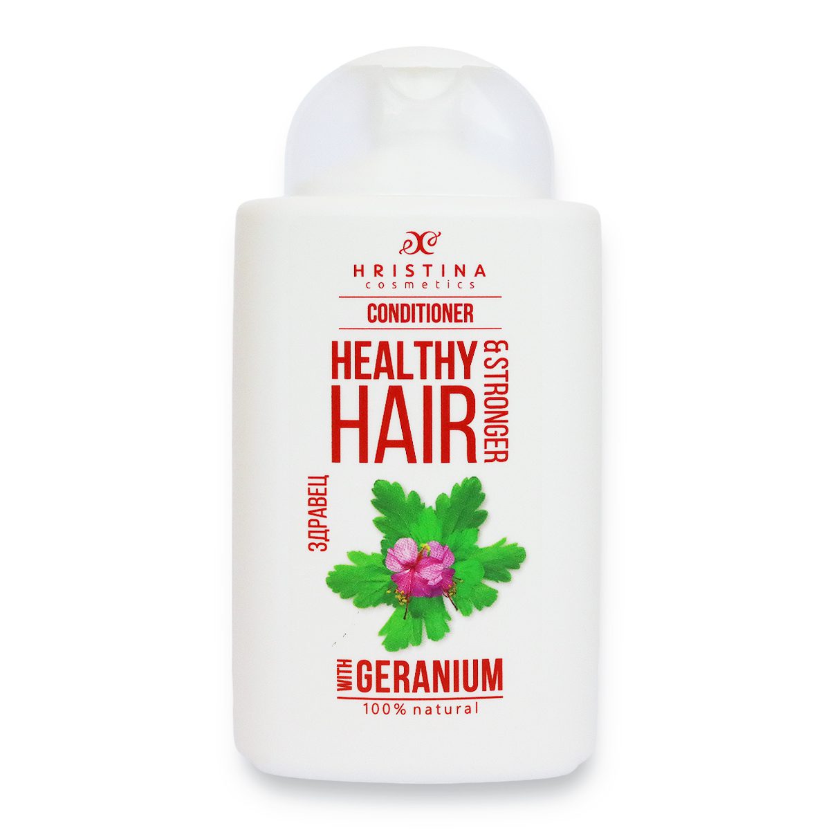 Hair conditioner with geranium extract for hair strength, 200 ml