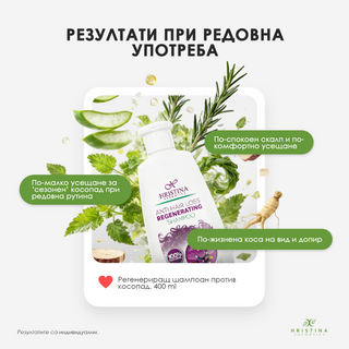 Регенериращ шампоан против косопад, 400 ml