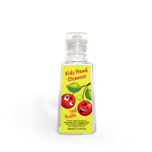 ANTIBACTERIAL KIDS HAND CLEANSER "RED FRUITS'' WITH SILICON HOLDER, 30ML